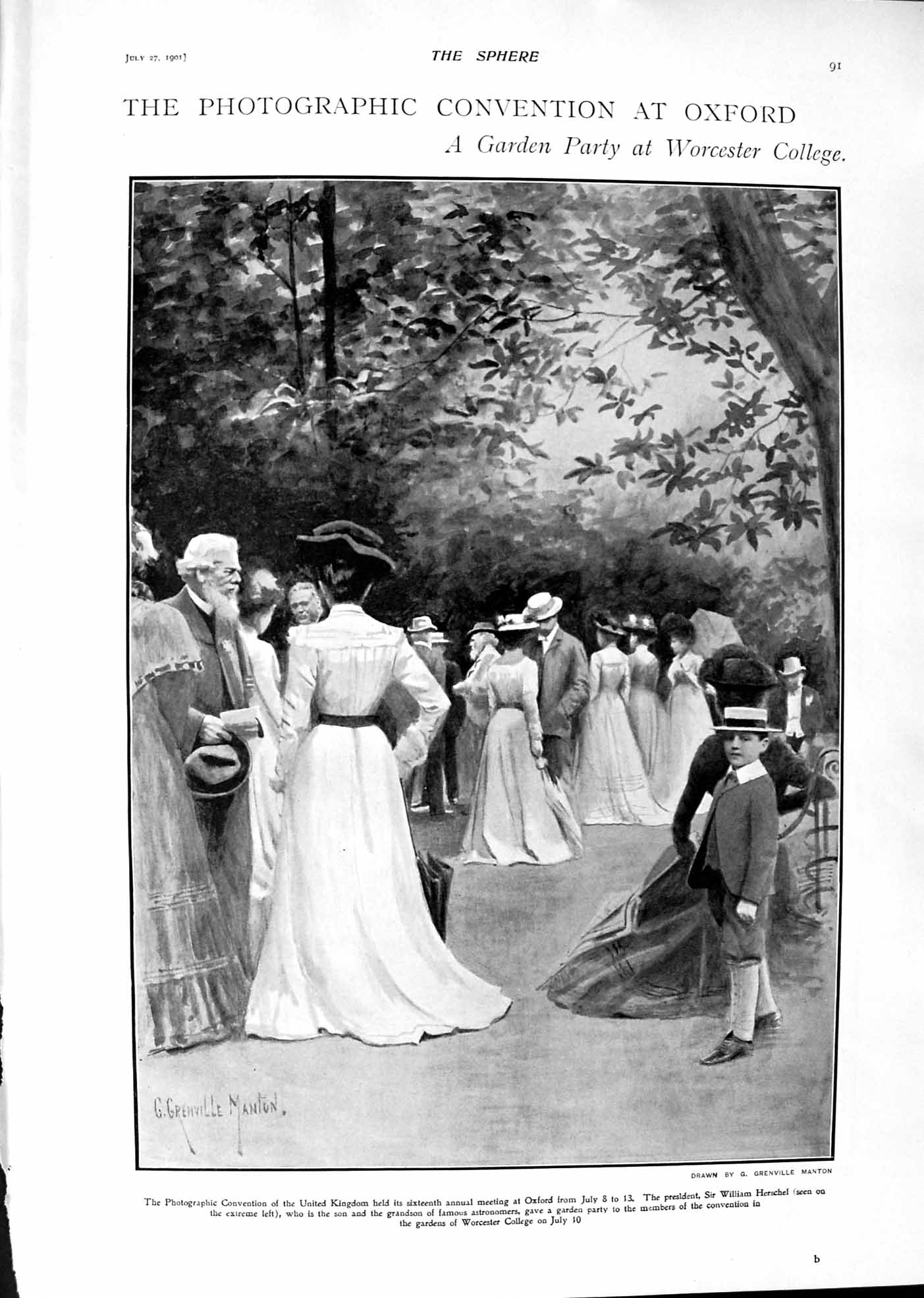 Old 1901 Photographic Convention Oxford Herschel Worcester College Sh Victorian