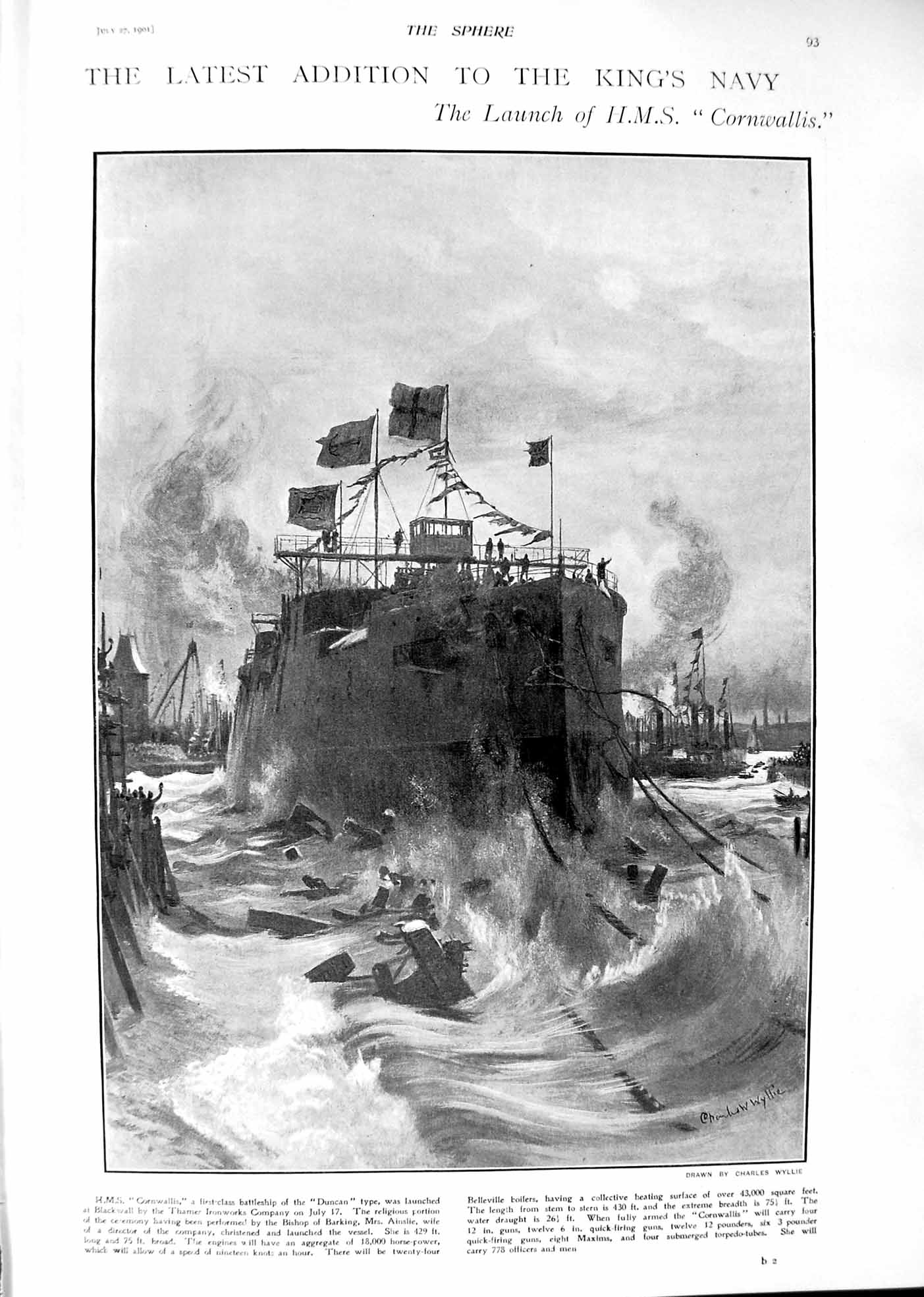 Old 1901 Launch Ship Cornwallis Duncan War Africa Dangar Besley Majub Victorian