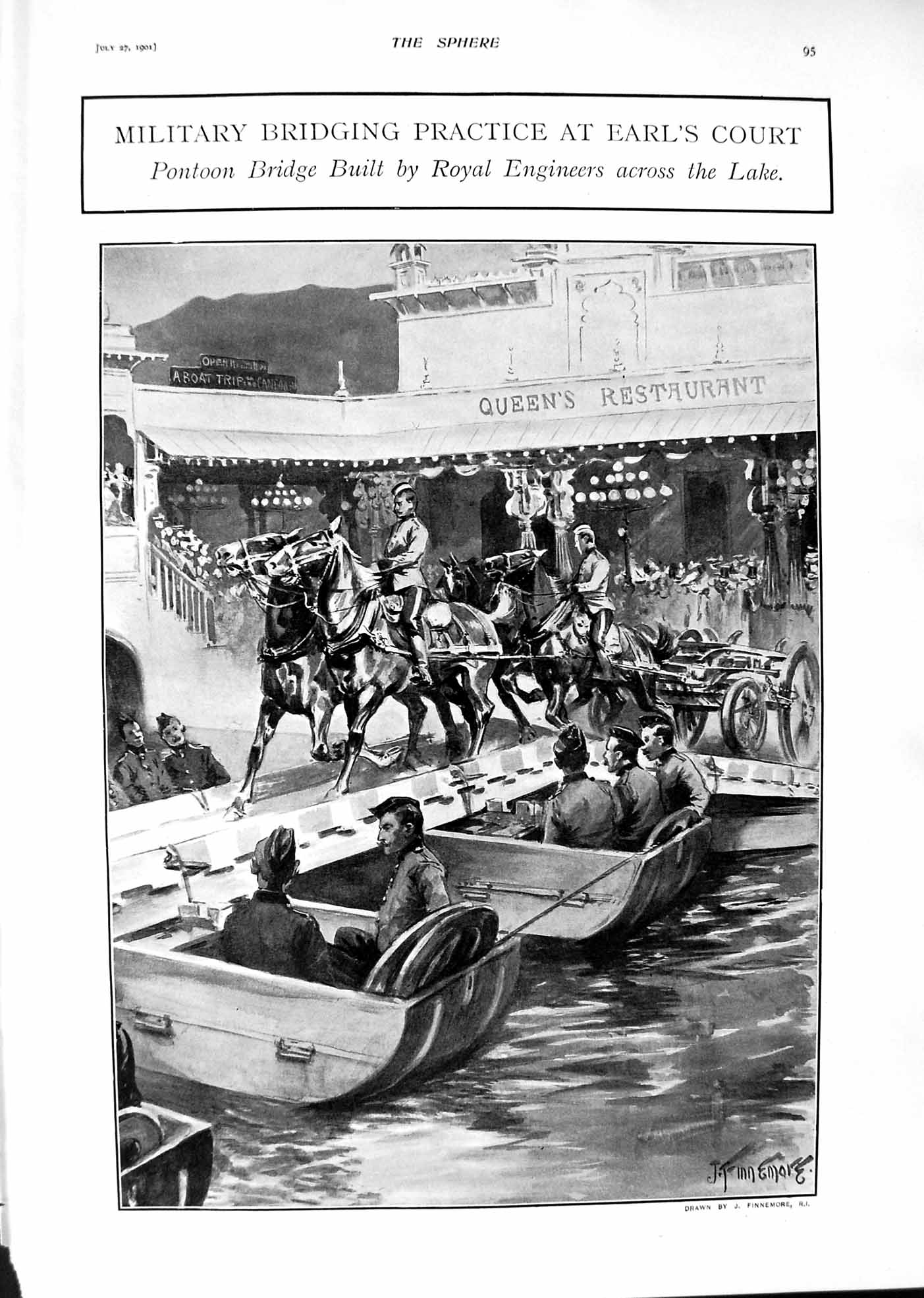 Old 1901 Military Bridging Practice Earl'S Pontoon Bridge Ranfurly Du Victorian