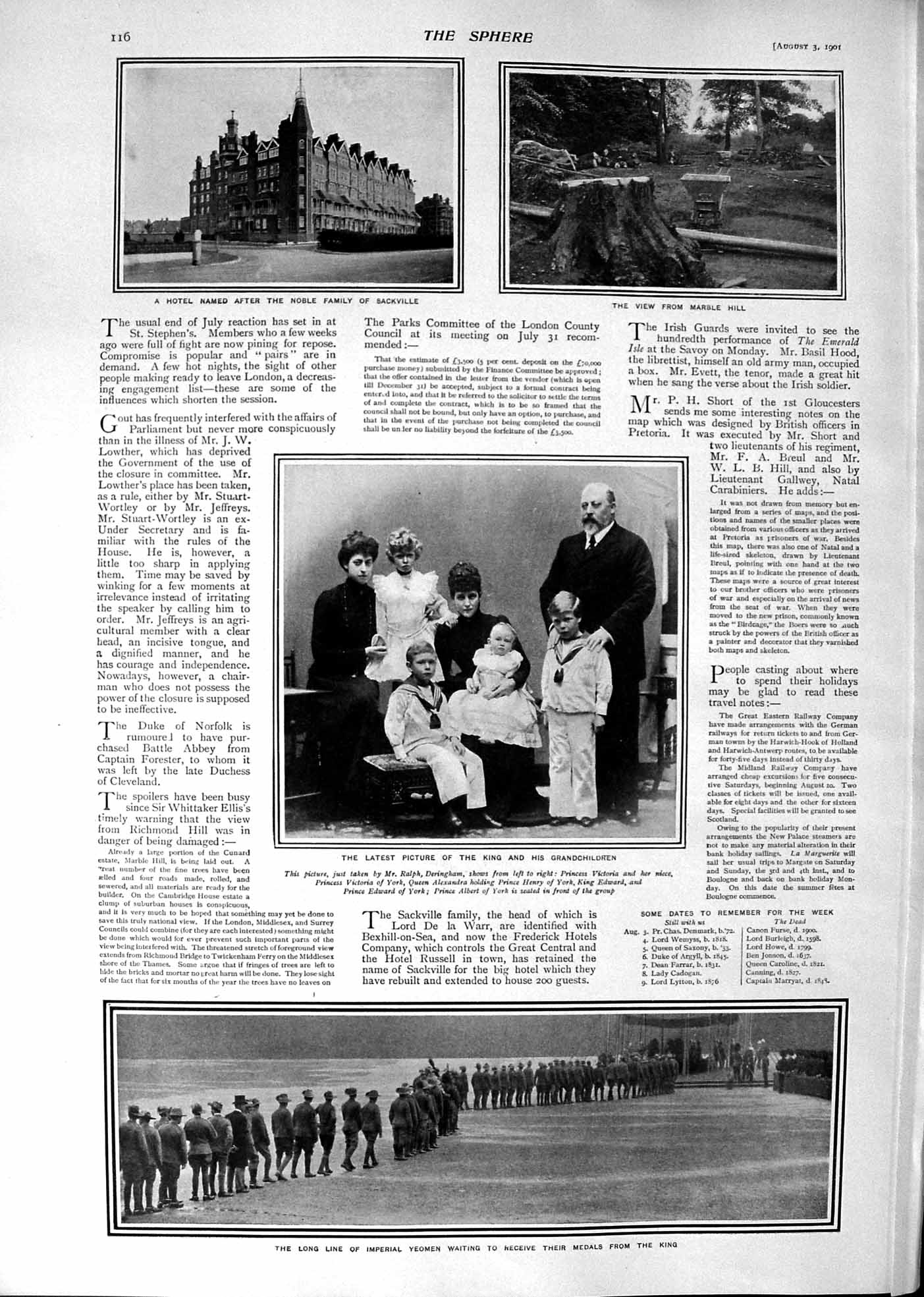 Old 1901 Sackville King Edward Princess Victoria Ship Saxon Shamrock Victorian