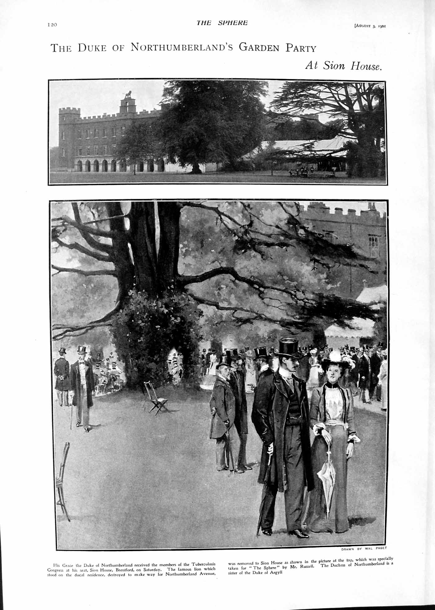 Old 1901 Duke Northumberland Garden Party Sion House Hyde Park Ogilvi Victorian