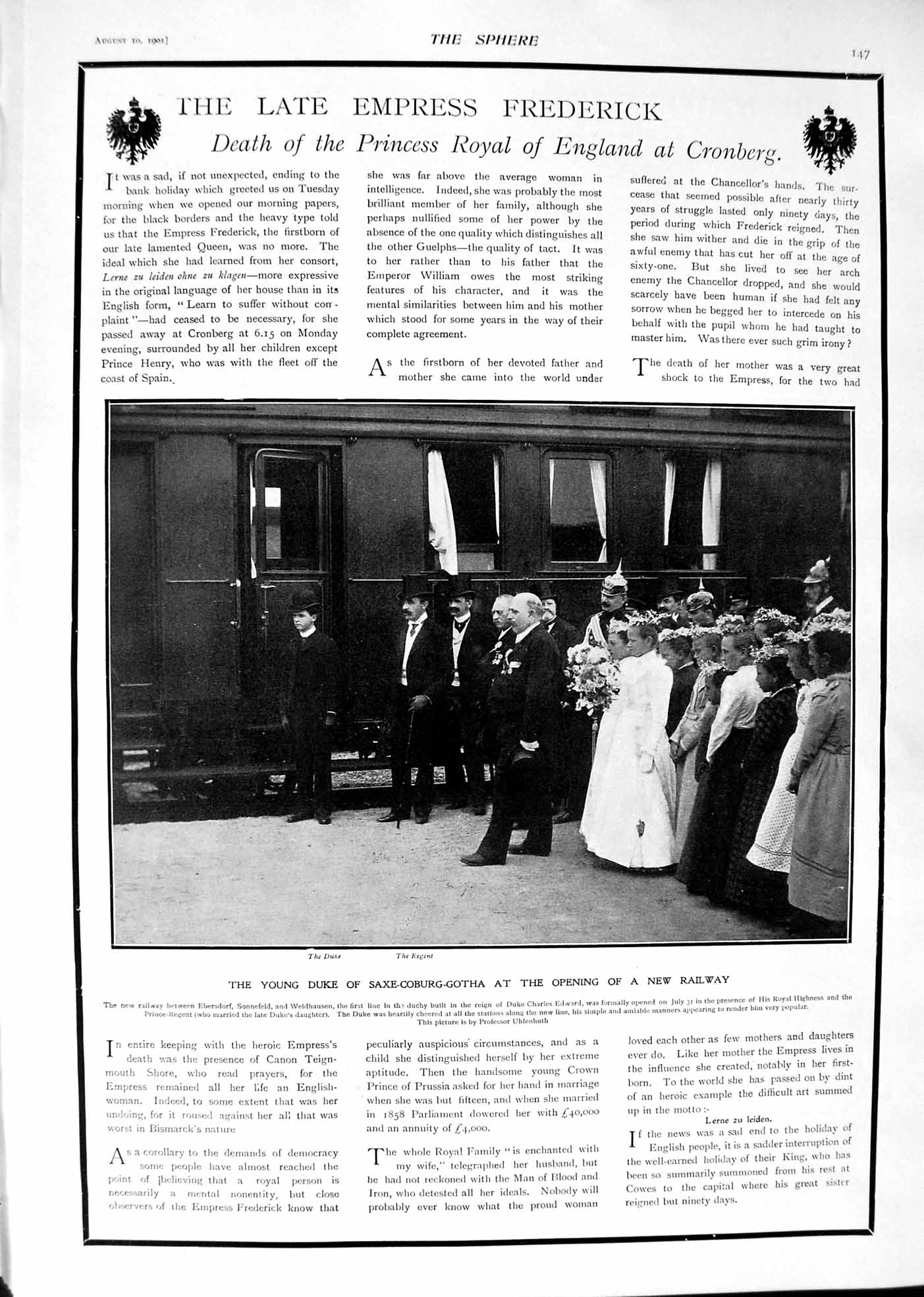 Old 1901 Duke Saxe-Coburg-Gotha Railway Train Beach Ship Victory Hors Victorian