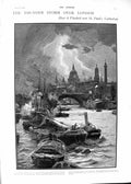 Old 1901 Thunder Storm London St. Paul'S Cathedral Tourist Train Rail Victorian
