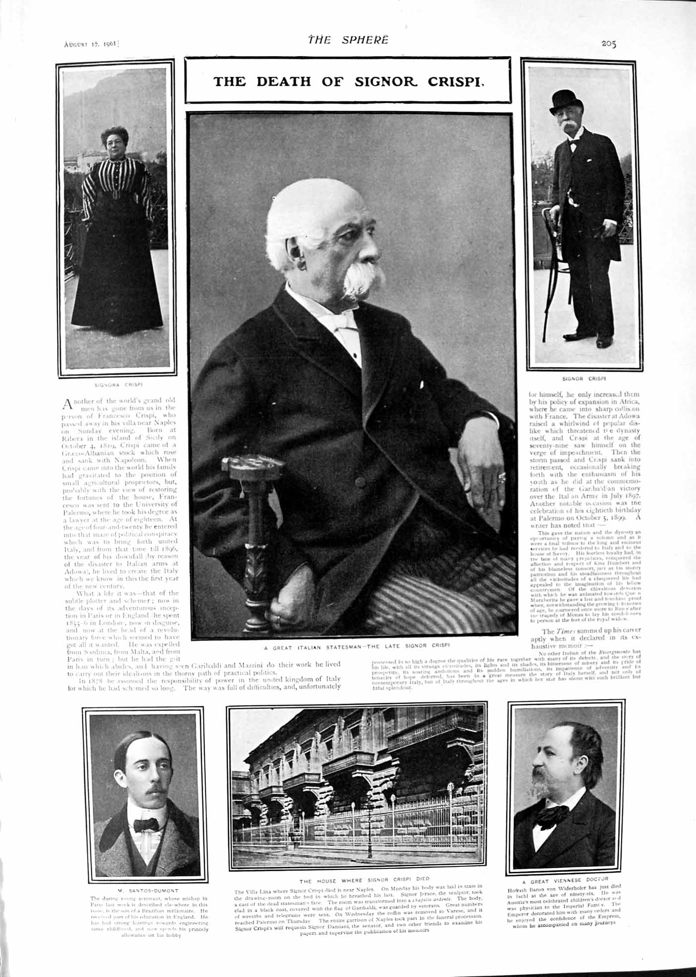 Old 1901 Singor Crispi Baron Widerhofer Santon-Dumont Cettinje Prince Victorian