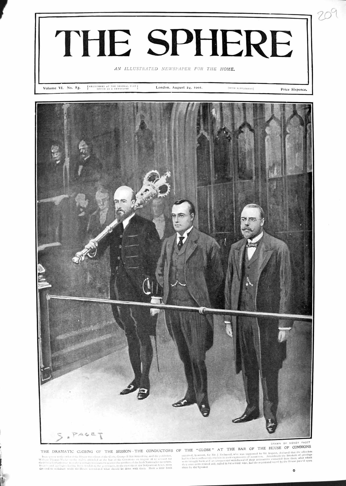 Old 1901 Dramatic Closing Session Parliament Conductors Globe Bar Hou Victorian