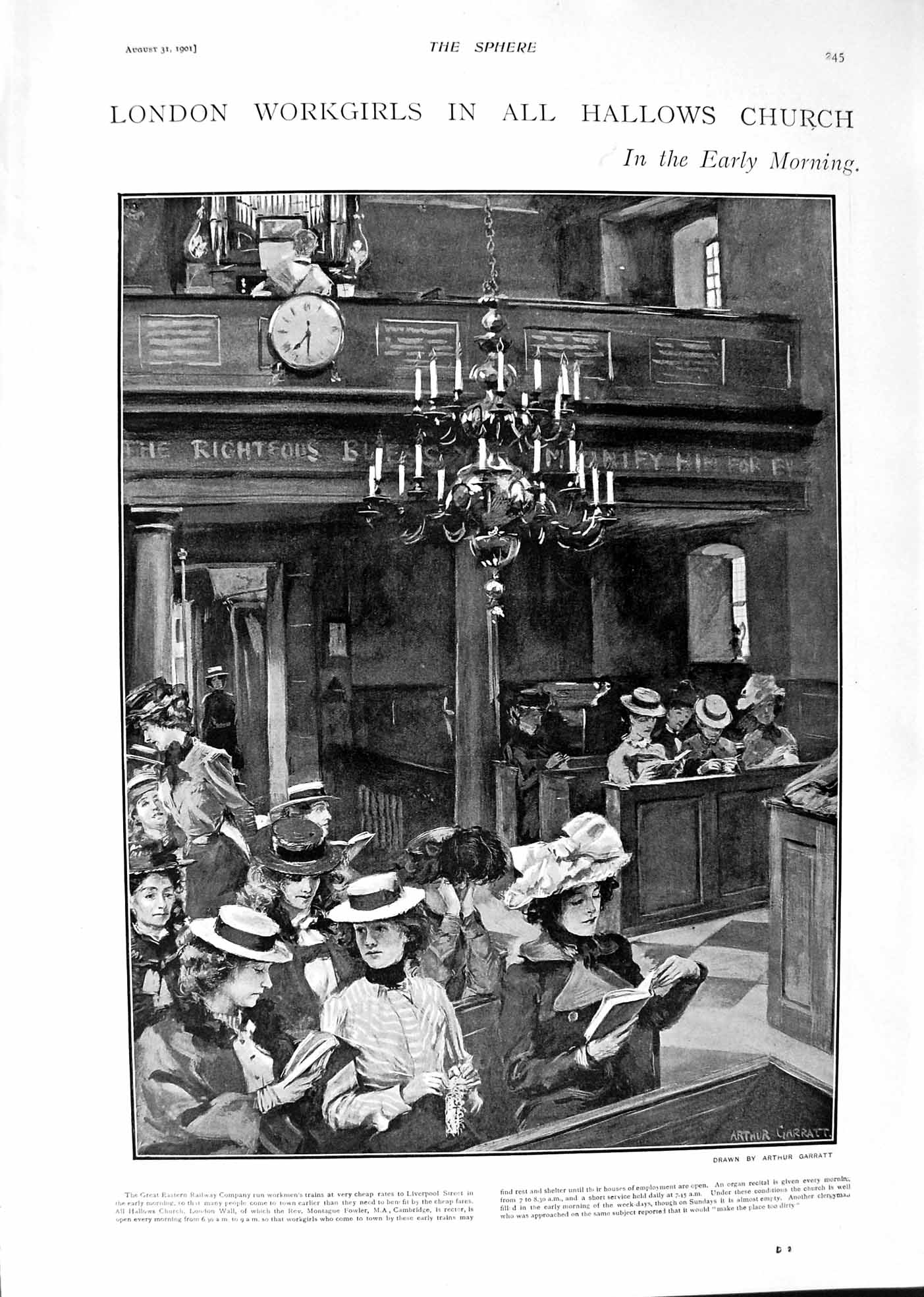 Old 1901 London Workgirls Hallows Church Catholic Cathedral Westminst Victorian