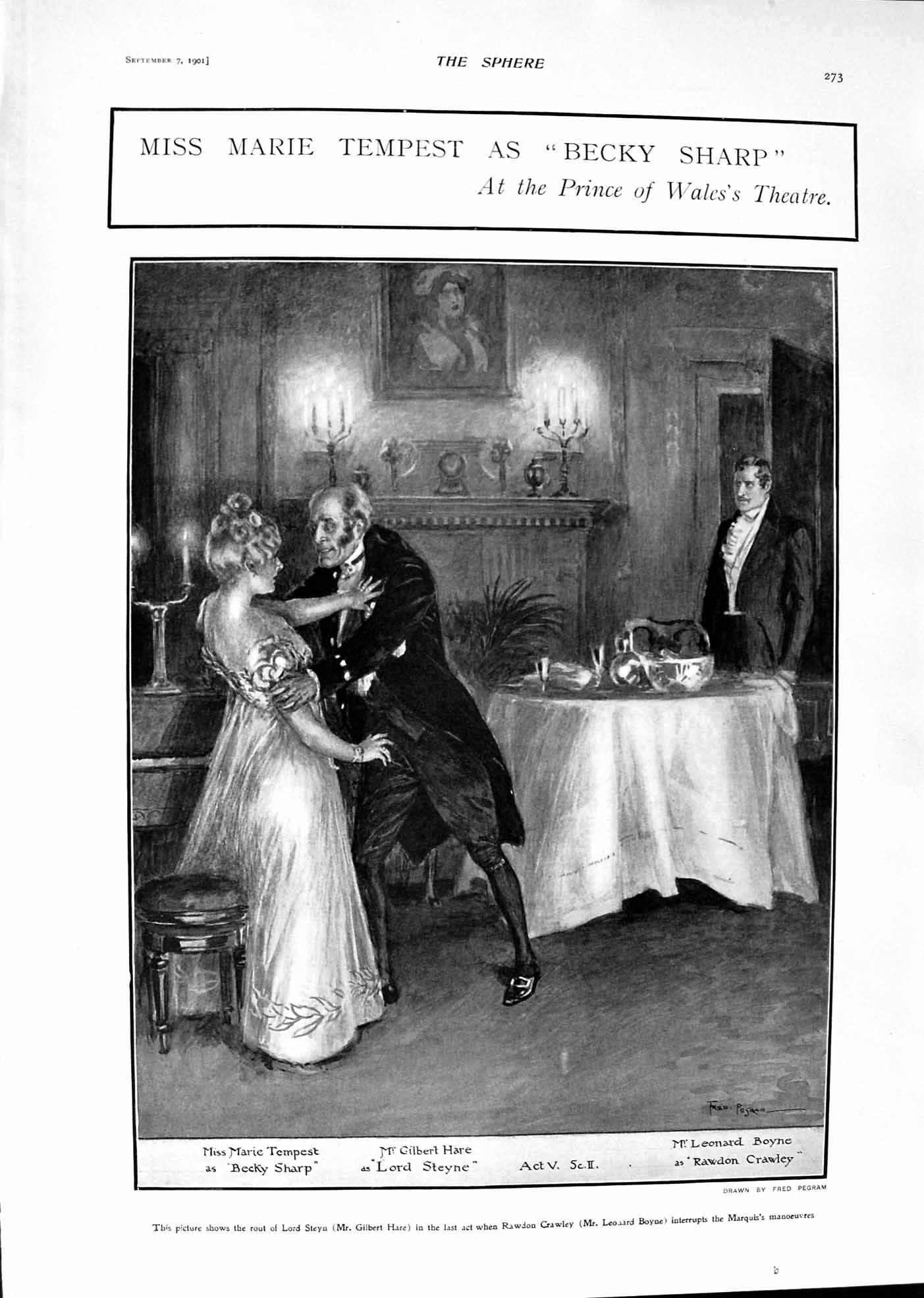Old 1901 Marie Tempest Becky Sharp Theatre Boyne Hare Duke Cornwall Z Victorian