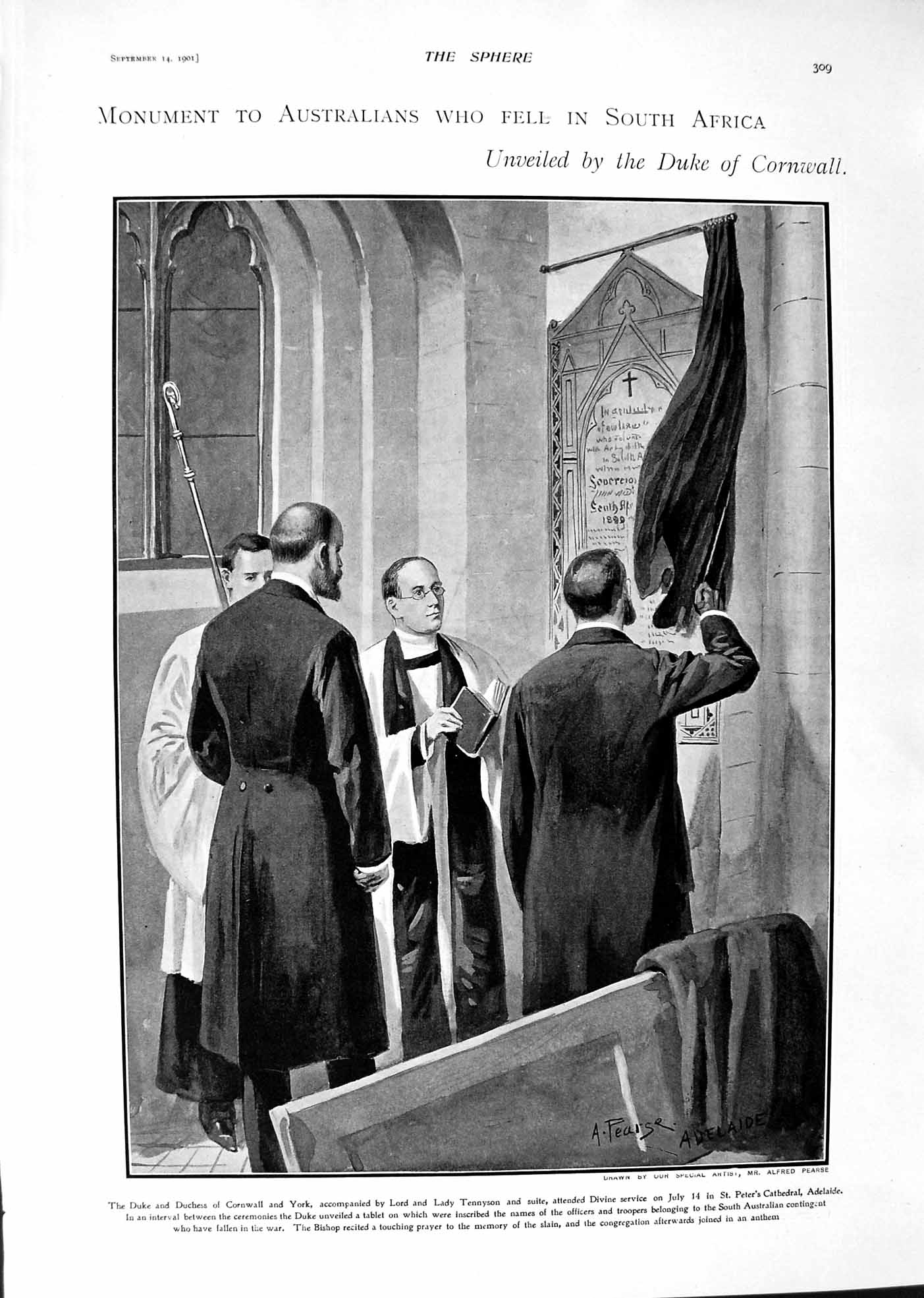 Old 1901 Duke Cornwall Lord Tennyson Peter'S Cathedral Adelaide Austr Victorian