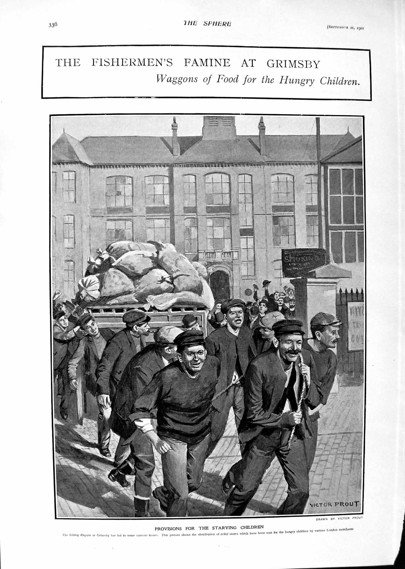 Old 1901 Fishermen Famine Grimsby Food Provisions Denmark Czar Elsino Victorian