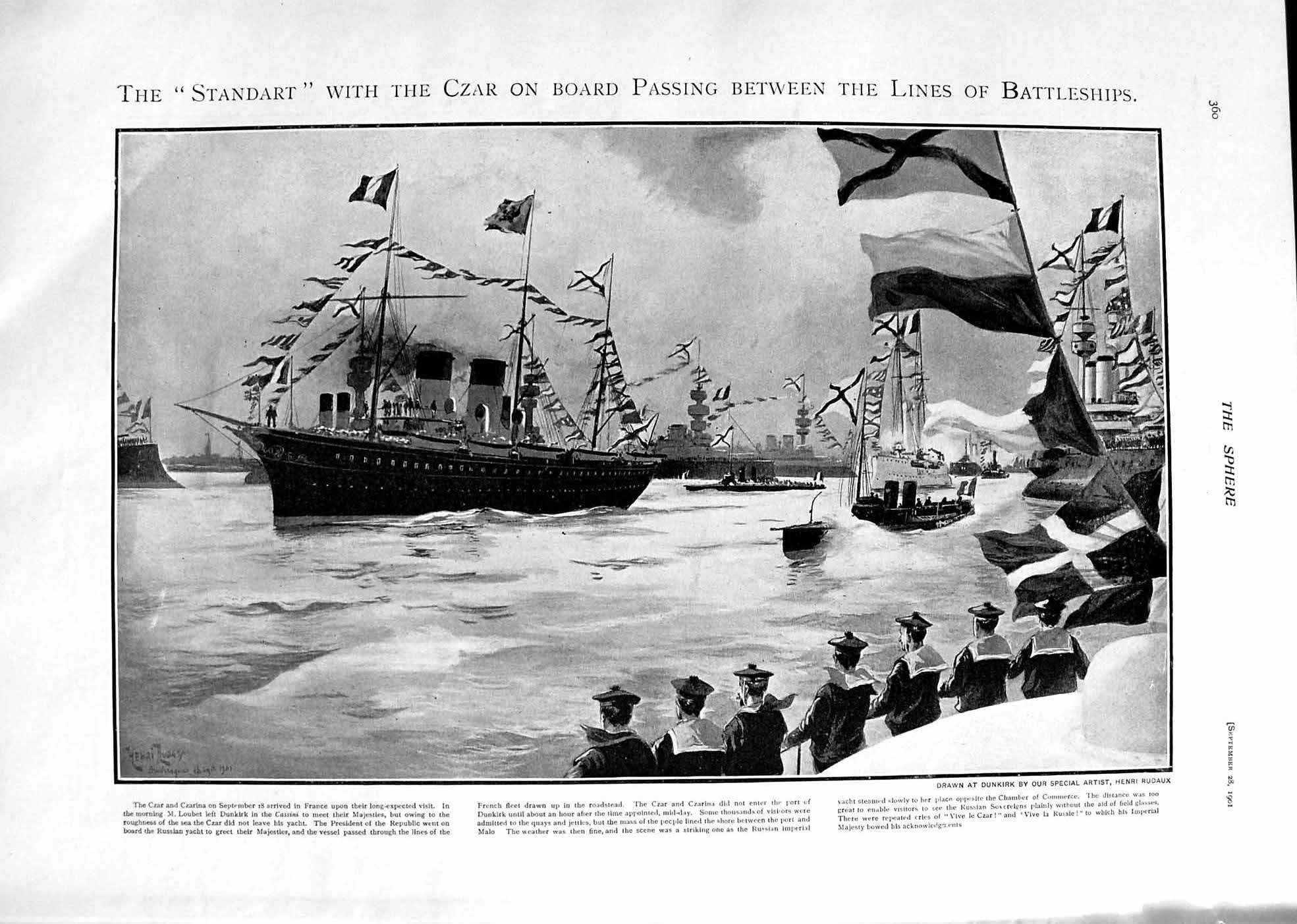 Old 1901 Standart Ship Czar Battleships Atonement Houndsditch Synagog Victorian