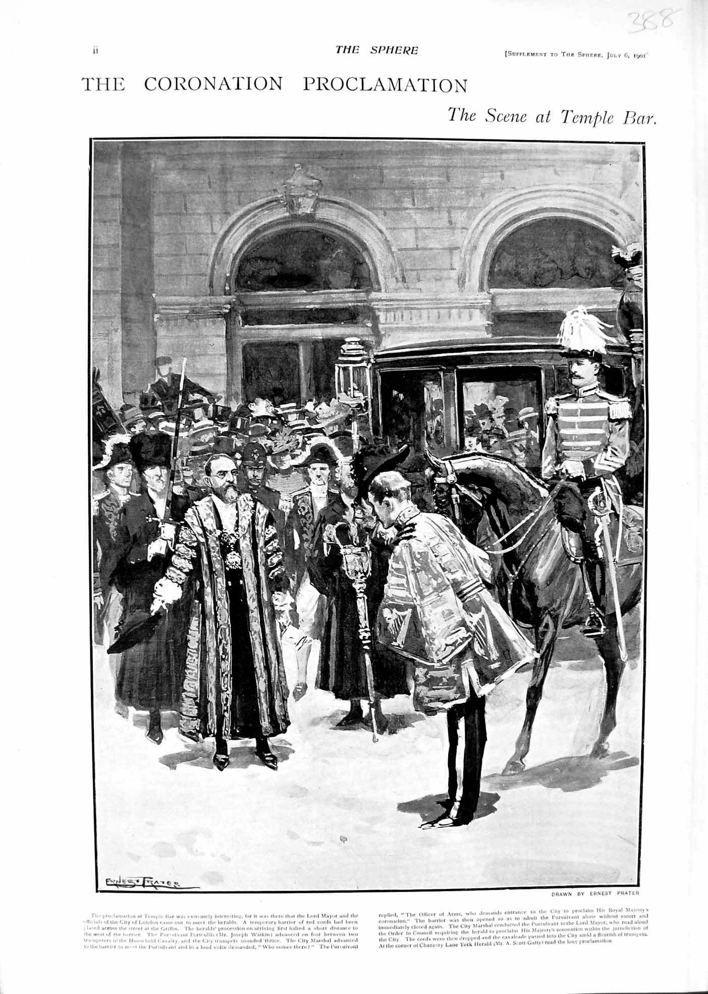 Old 1901 Coronation Proclamation Temple Bar Royal Exchange Burke Lord Victorian
