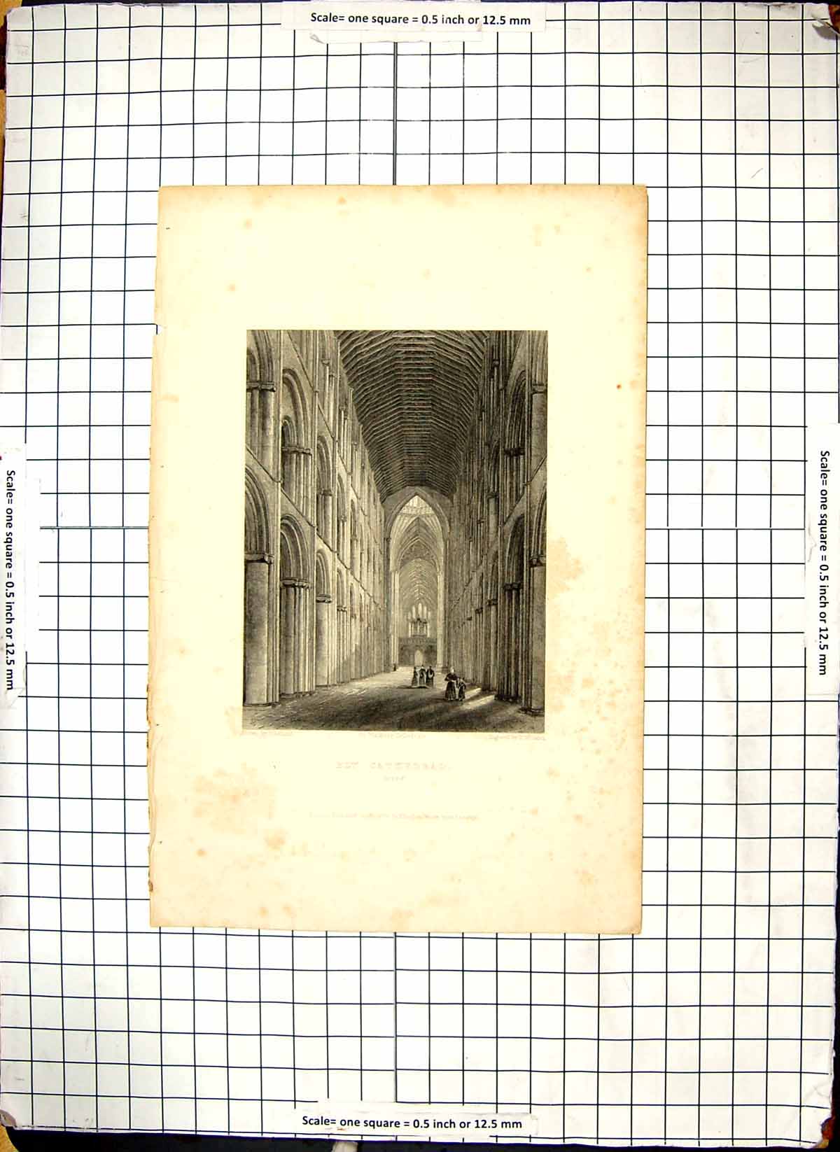 Old Ely Cathedral Interior Nave 1836 Architecture Garland Winkles Eng 19th