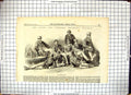 Original Old Antique Print Oxford University Boat Race Crew Sport 1867 19th