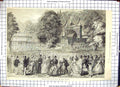 Old Print Afternoon Concert Vienna Exhibition Park Kie Crowd People 1873 19th