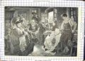 Original Old Antique Print Shoemaker Poet Hans Sachs 1894 Women Children Men