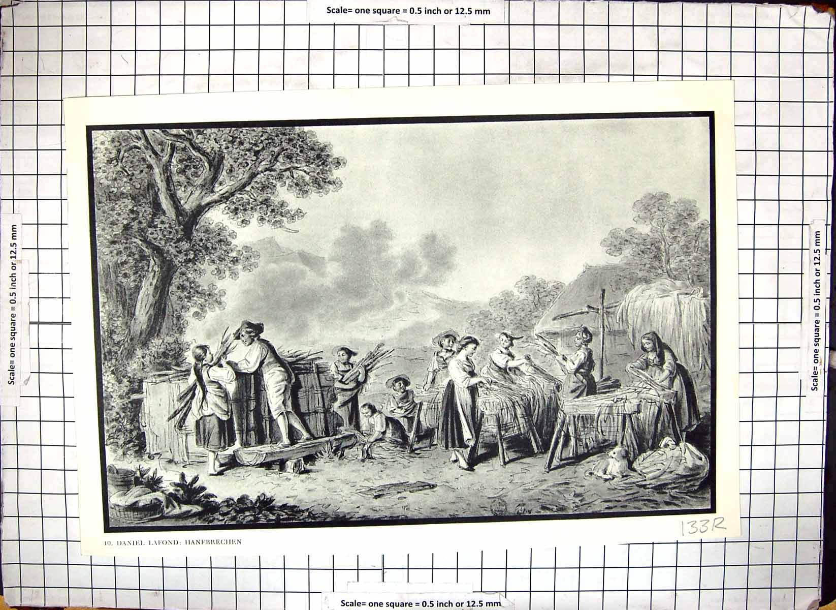 Old Antique Print Heinrich Pfenninger Woman Piano Daniel Lafond Working