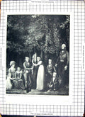 Antique Print Emanuel Handmann House Music Woman Piano Meyer Family Zurich