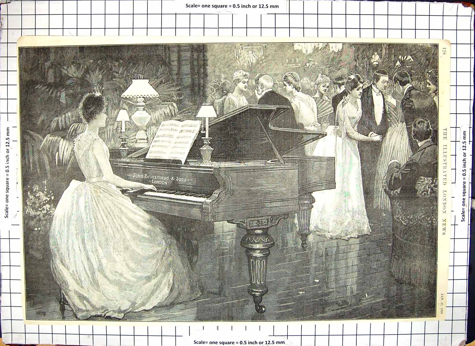 Antique Print John Brinsmead Pianos Musical Instruments Woman Dancing 1890 19th