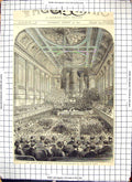 Old 1873 Interior Birmingham Musical Festival Town Hall Entertainment Victorian