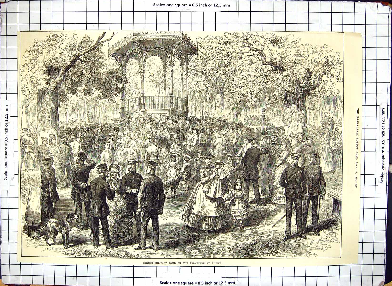 Old 1872 German Military Music Band Promenade At Rhemis Entertainment Victorian