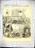 Original Old Antique Print 1873 Bailey Bank Forgers Trial Audience Men 19th