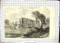 Antique Old Print Tichborne House Alresford Hants Building Architecture 1871