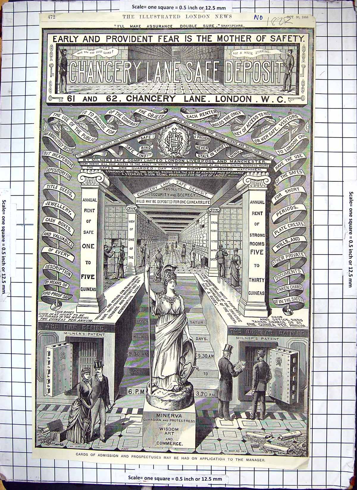 Old Chateau De Chantilly Conde Trophy 1886 Chancery Lane Safe Deposit 19th