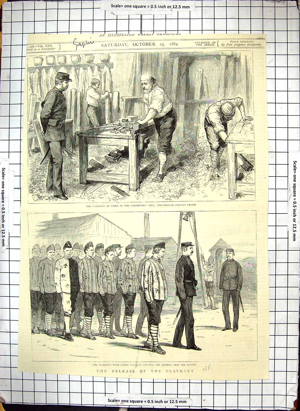 Old Claimant Convict Release Carpenters Joiners Portsmouth Prison 188 Victorian