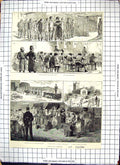 Old Print 1884 Dartmoor Prison Convict Life Smithy Working Quarries 1884 19th