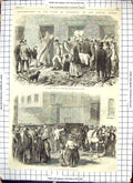 Old Sheffield Flood Malin Bridge Conveying Burial Unclaimed Dead 1864 Victorian