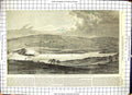 Antique Old Print Sheffield Flood Bradfield Reservoir Broken Dam Hills 1864