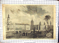 Antique Old Print Military Hospital Construction At Hamble Southampton 1856