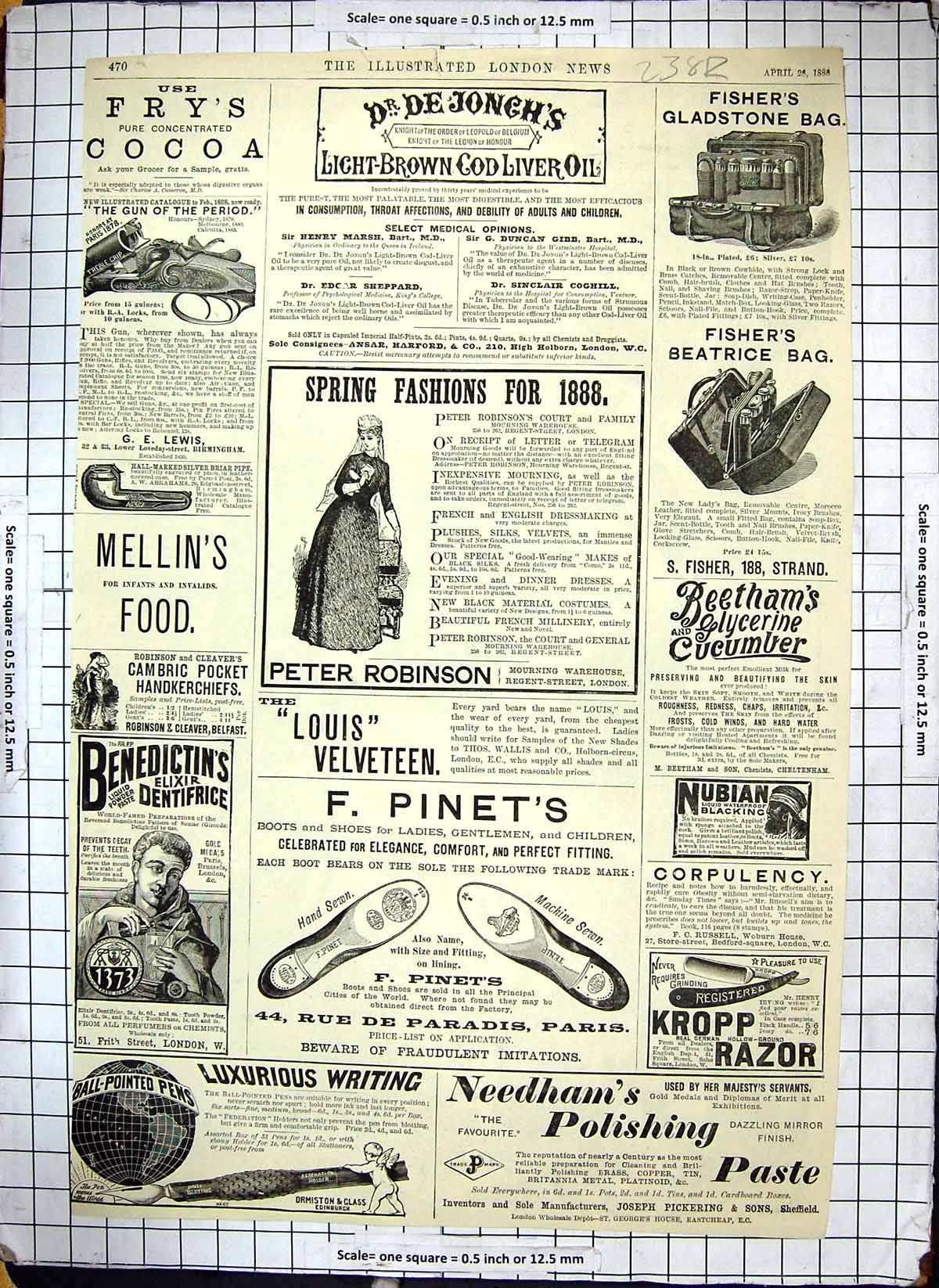 Old Print Advertisement Beecham'S Pills Medicine Fry'S Cocoa Mellin 1888 19th
