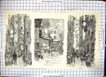 Original Old Antique Print Naples Cholera Lane Corner Via Porto Orefici 1884