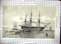 Old Print Belleisle Hospital Ship Taking Provisions On Board 1855 Sailing 19th