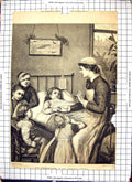 Antique Print Children'S Hospital Christmas Story Robertson Engraving 1881 19th