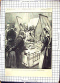 Old Print Wales Prince Princess Evelina Children Hospital Southwark 1890 19th