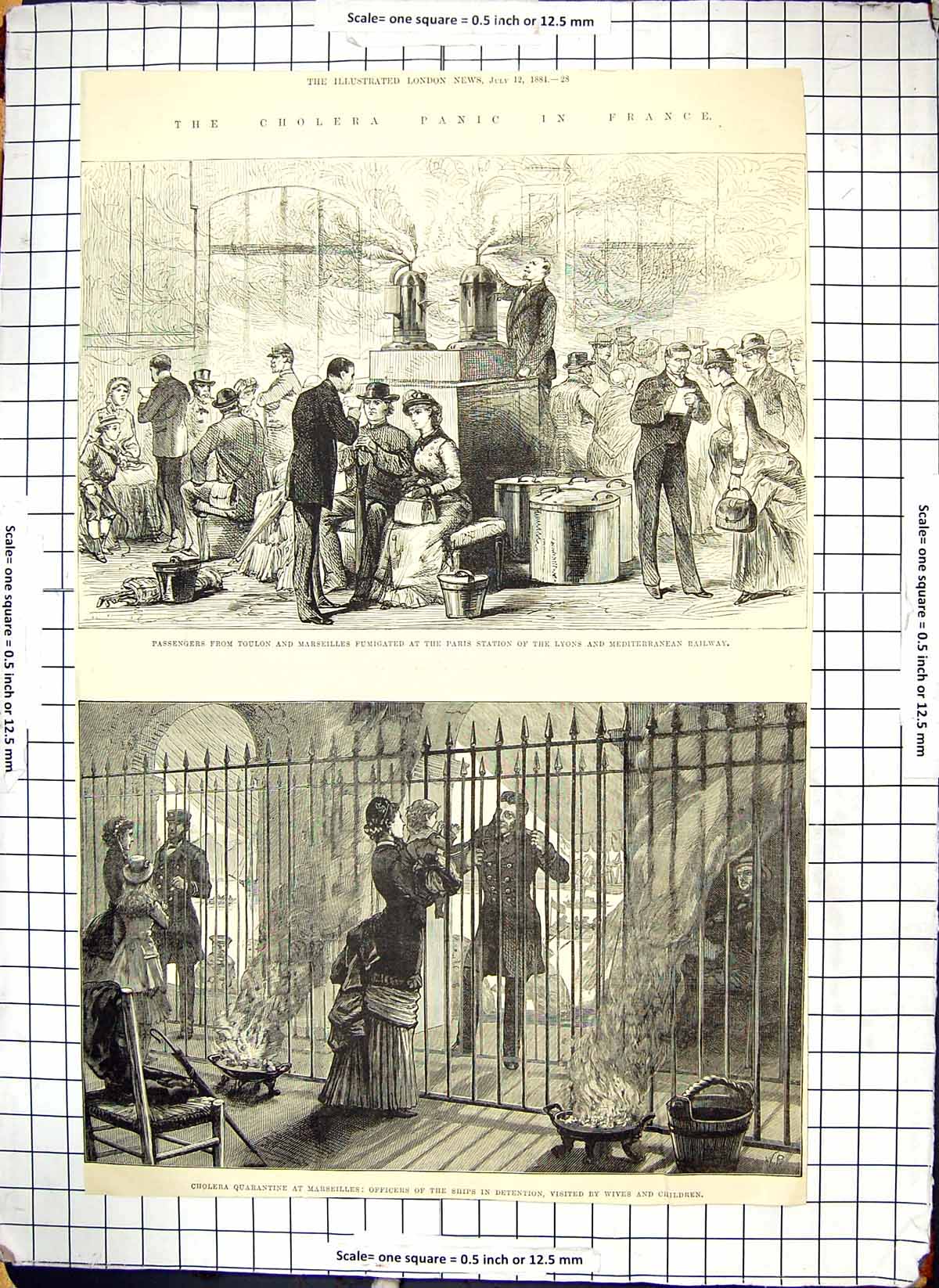 Old France Cholera Quarantine Marseilles Passengers Toulon Fumigated