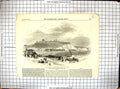 Antique Old Print 1850 Watering-Place England View Dover Houses Cliffs Kent