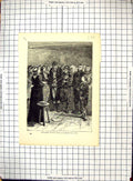 Old Antique Print Sarah Martin Music Service Yarmouth Prison Prisoners