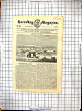 Original Old Antique Print Arctic Snow Village Captain Lyon Esquimaux Dogs