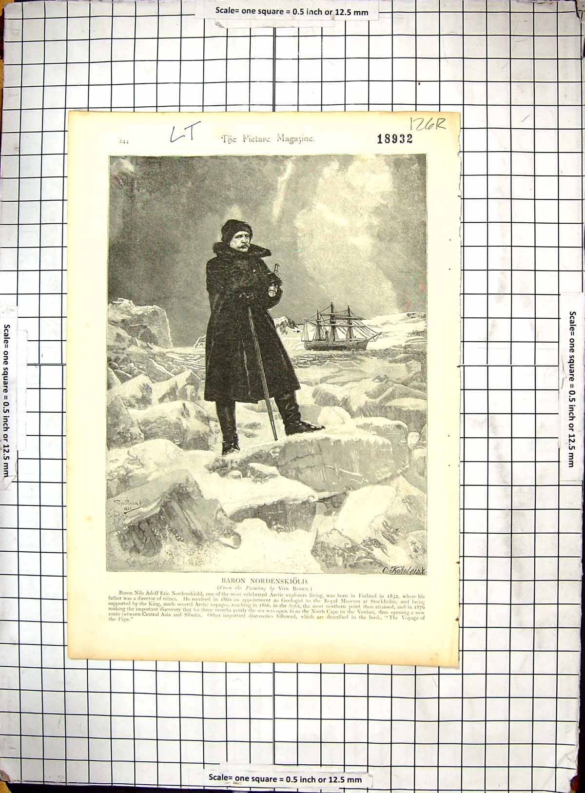 Antique Old Print Scene Christ Appearing Mary Baron NordenskiArctic Explorer