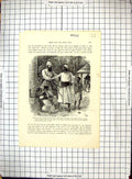Original Old Antique Print Speke Africa M'Tesa Capricious Chief Tyrant Weapons