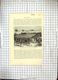 Original Old Antique Print Hostile Demonstration Natives Samuel Baker Africa