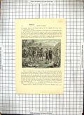 Original Old Antique Print Scene Campbell Negotiating Chiefs Africa Dr. Philip
