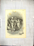 Antique Old Print Scene Exchange Blood Sir Samuel Baker King Rionga Africa