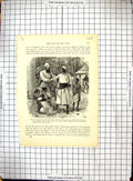 Original Old Antique Print Africa Speke King'S Wife M'Tesa Tyrant Murder