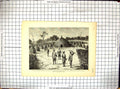 Original Old Antique Print Africa Mussumba King Hut Cameron Crossing Marsh