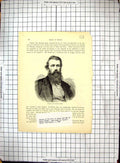 Original Old Antique Print Portrait Captain John Hanning Speke Explorer