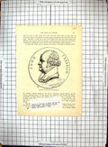 Original Old Antique Print Medallion Portrait Sir John Franklin